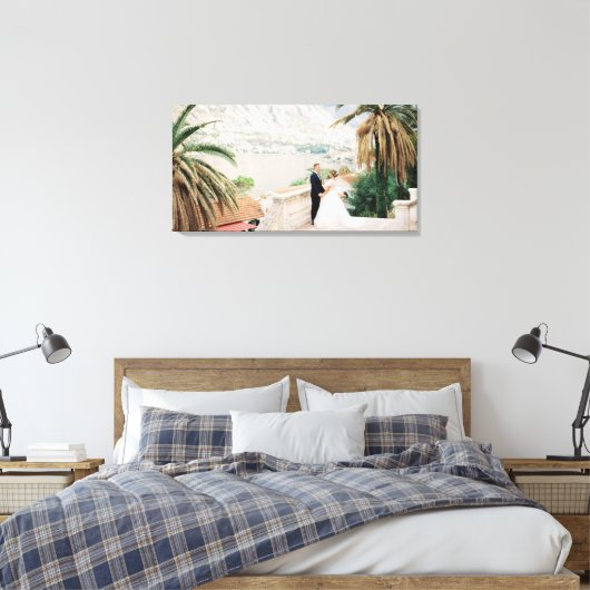 Aangepaste bruiloft foto lang landschap canvas afdruk (Insitu (Slaapkamer))