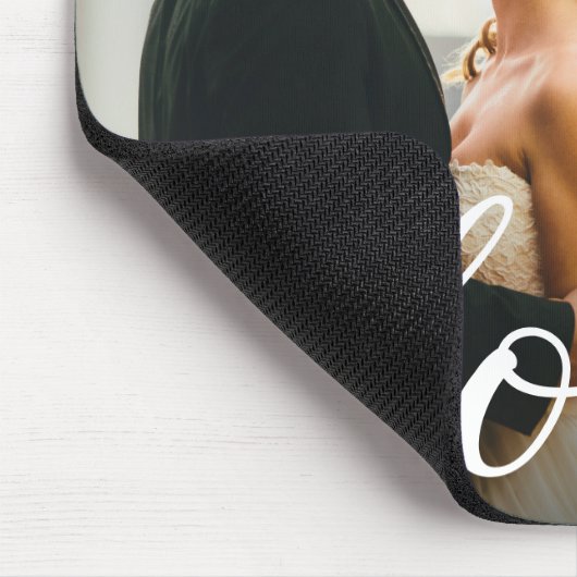 Aangepaste bruiloft foto Liefde script Muismat (Hoek)