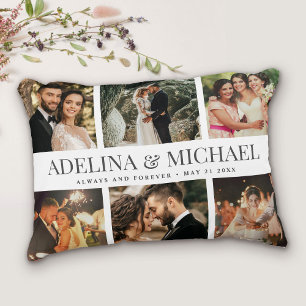 Aangepaste bruiloft foto Modern Chic Stylish Elega Accent Kussen
