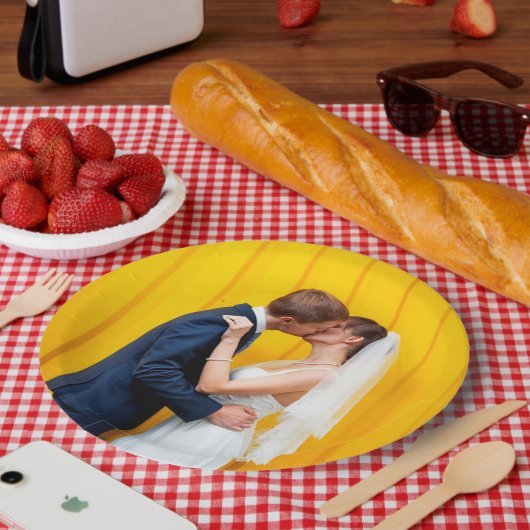 Aangepaste bruiloft foto papieren bordje (Picknick)