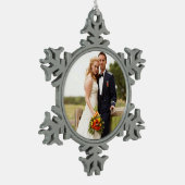 Aangepaste bruiloft foto Snowflake Ornament (Links)