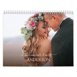 Aangepaste bruiloft-fotokalender kalender