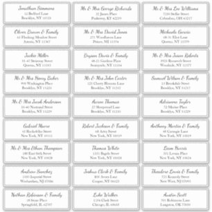 Aangepaste bruiloft Gast Zwart Rand Adres Label