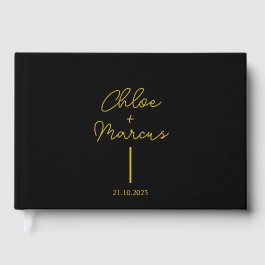 Aangepaste bruiloft gastenboek, luxe zandkleur, gastenboek (Voorkant)