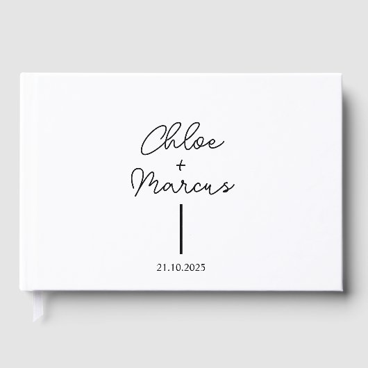 Aangepaste bruiloft gastenboek, luxe zandkleur, gastenboek (Voorkant)