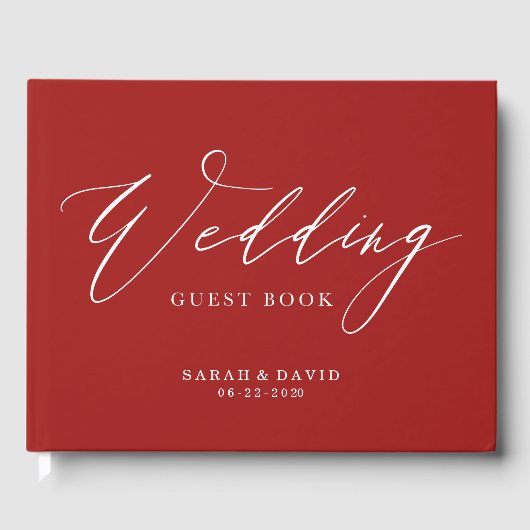 Aangepaste bruiloft gastenboek met Fancy script le (Voorkant)