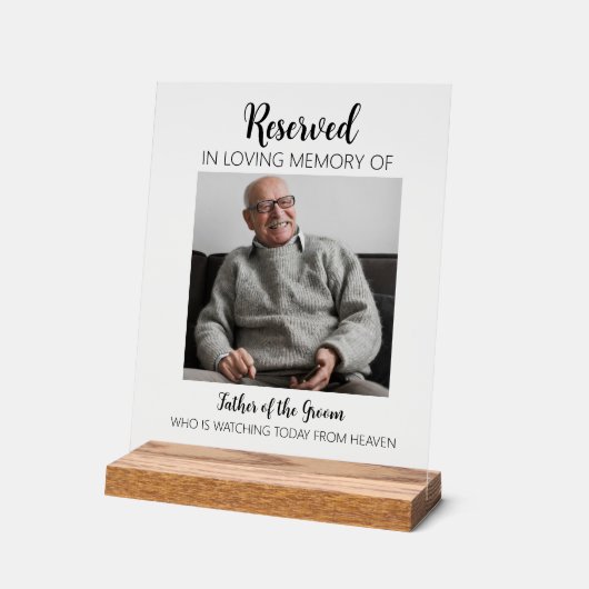 Aangepaste bruiloft gereserveerd in Loving Memory  Acryl Bord (Hoek)