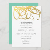 Aangepaste bruiloft Gold Effect Uitnodiging (Voorkant / Achterkant)