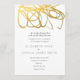 Aangepaste bruiloft Gold Effect Uitnodiging