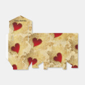 Aangepaste bruiloft gouden rode harten klassieke g bedankdoosjes (Uitgevouwen)