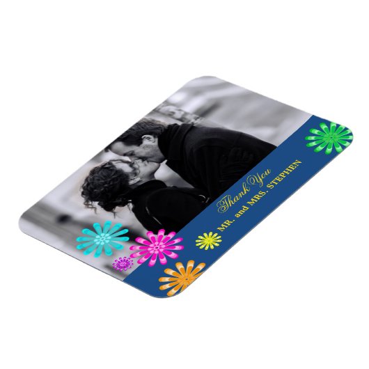 Aangepaste bruiloft gunst dank u foto magneten (Linkerzijde)