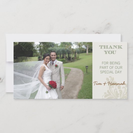 Aangepaste bruiloft Hartelijk dank Bedankkaart (Voorkant)