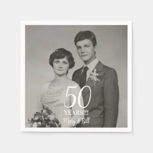 Aangepaste bruiloft jubileum foto Modern Servet