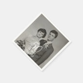 Aangepaste bruiloft jubileum foto Modern Servet (Hoek)