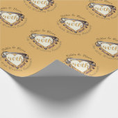 Aangepaste bruiloft Jubileum hart medaillon Cadeaupapier (Hoek)