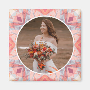 Aangepaste bruiloft Jubileum Roze Ster Foto Gift Magneet