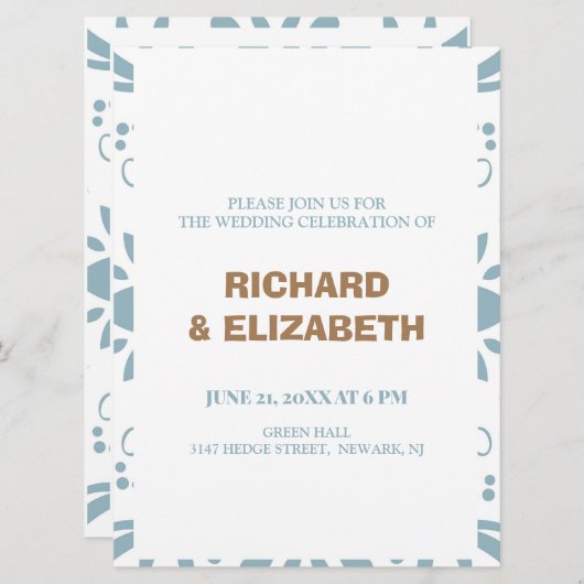 Aangepaste bruiloft kaart (Voorkant / Achterkant)