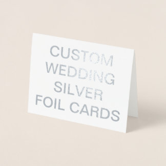 Aangepaste bruiloft kleine gepersonaliseerde zilve folie kaarten