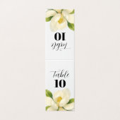 Aangepaste bruiloft Magnolia bloem tafel nummer Kaart (Buitenkant ongevouwen)