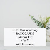 Aangepaste bruiloft Menu & Programma Kaarten 4 "x  (Staand voorkant)