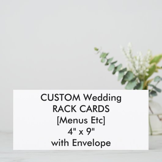 Aangepaste bruiloft Menu & Programma Kaarten 4 "x  (Staand voorkant)