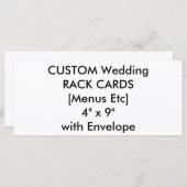 Aangepaste bruiloft Menu & Programma Kaarten 4 "x  (Voorkant / Achterkant)