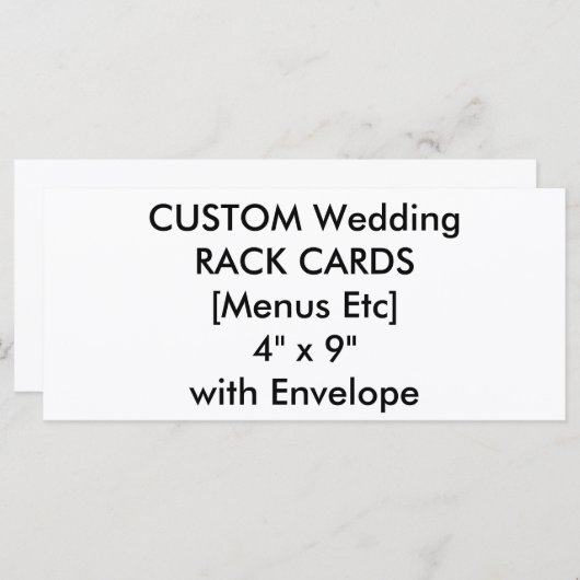 Aangepaste bruiloft Menu & Programma Kaarten 4 "x (Voorkant / Achterkant)