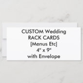 Aangepaste bruiloft Menu & Programma Kaarten 4 "x (Voorkant)