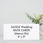 Aangepaste bruiloft Menu & Programma Kaarten 4 "x (Staand voorkant)