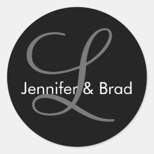 Aangepaste bruiloft Monogram Favor & Envelope Stic Ronde Sticker