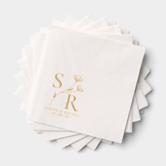 Aangepaste bruiloft Monogram | initialen, namen en Folie Servetten (Insitu (Gestapeld))