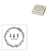 Aangepaste bruiloft monogram stempel, botanische k 	rubberstempel (Gestempeld)