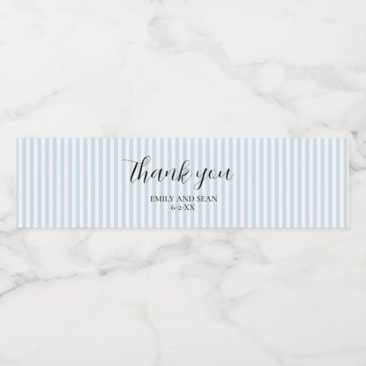 Aangepaste bruiloft naam Dank u Waterfles Etiket (Enkel label)