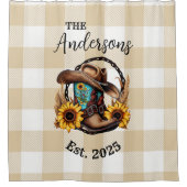 Aangepaste bruiloft naam en datum douchegordijn (Voorkant)