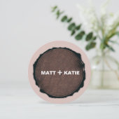 Aangepaste bruiloft Opslaan Datum - Ronde van hout Save The Date (Staand voorkant)