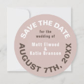 Aangepaste bruiloft Opslaan Datum - Ronde van hout Save The Date (Achterkant)