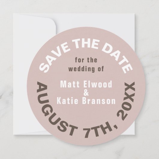 Aangepaste bruiloft Opslaan Datum - Ronde van hout Save The Date (Achterkant)
