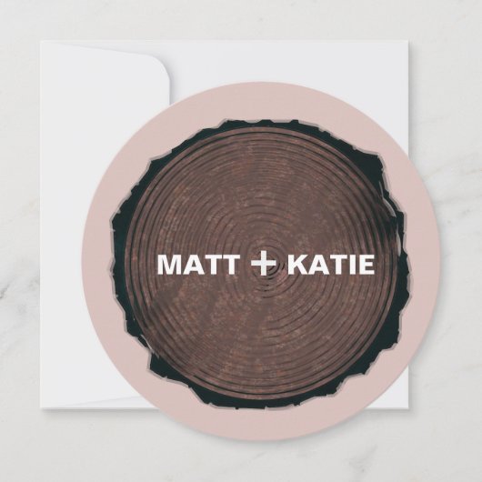 Aangepaste bruiloft Opslaan Datum - Ronde van hout Save The Date (Voorkant)