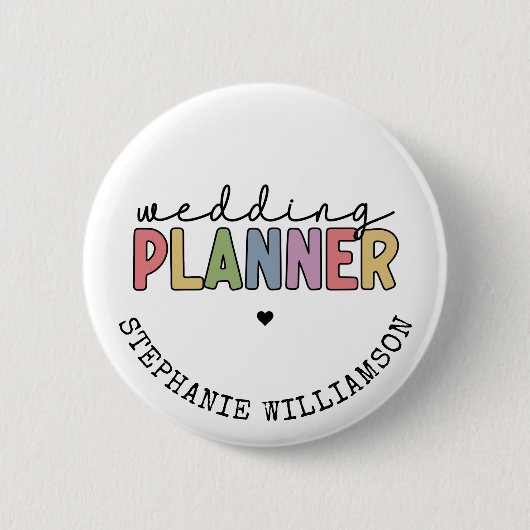 Aangepaste bruiloft planner ronde button 5,7 cm (Voorkant)