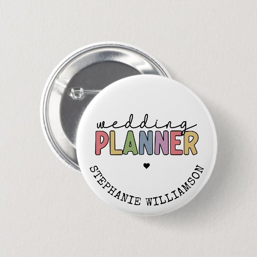 Aangepaste bruiloft planner ronde button 5,7 cm (Voorkant /achterkant)