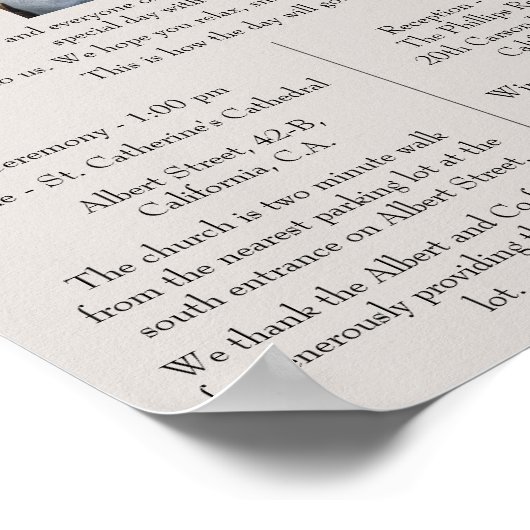 Aangepaste bruiloft poster (Hoek)