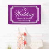 Aangepaste bruiloft receptie richting banner borde (Insitu)