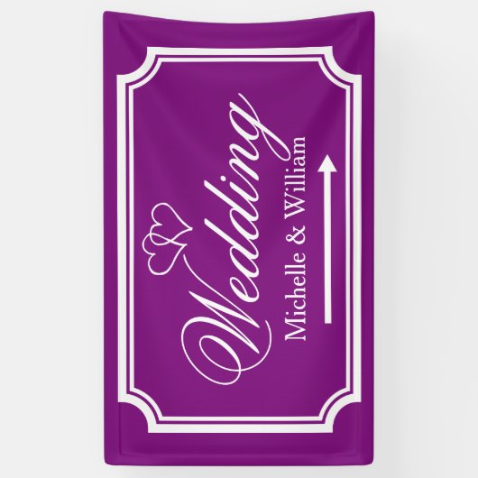 Aangepaste bruiloft receptie richting banner borde (Verticaal)