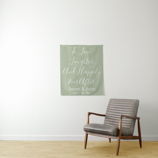 Aangepaste bruiloft Rustic Reception Banner Wandkleed (In situ)