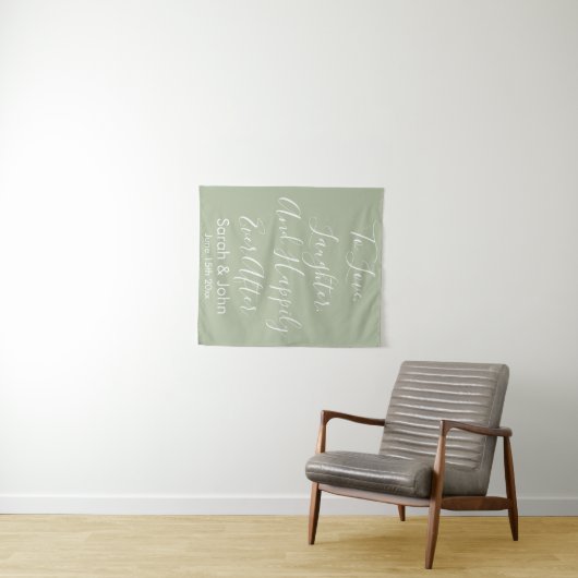 Aangepaste bruiloft Rustic Reception Banner Wandkleed (In Situ (horizontaal))