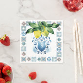 Aangepaste bruiloft servetten Amalfi Tegel en citr (Insitu)