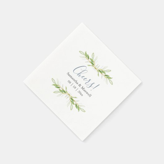 Aangepaste bruiloft servetten Eenvoudige groene bl (Hoek)