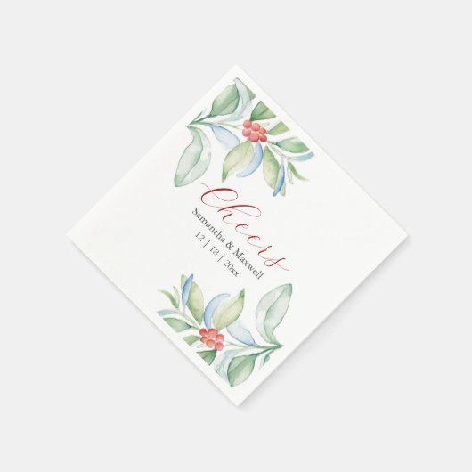 Aangepaste bruiloft servetten kerstbladeren (Hoek)