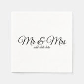 Aangepaste bruiloft servetten met data (Voorkant)