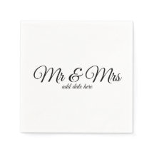 Aangepaste bruiloft servetten met data